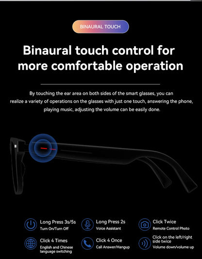 LAXASFIT New Smart Wireless Bluetooth Glasses TWS Listen to music and answer phone calls Men Women Fashion Sunglasses Eyeglasses
