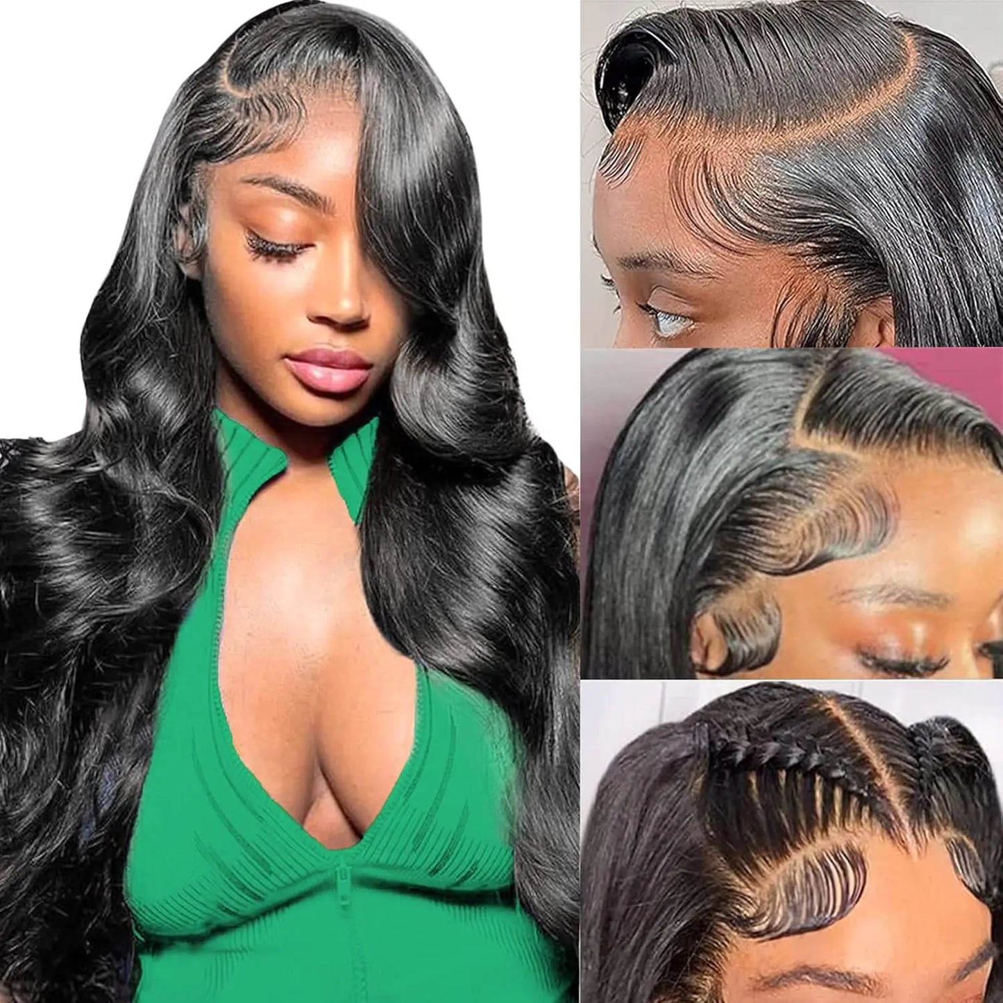 8-40 Inch 200% Density Body Wave Human Hair Lace Frontal Wigs 13x4 13×6 Lace Front Wigs Pre Plucked Glueless Lace Frontal Wigs