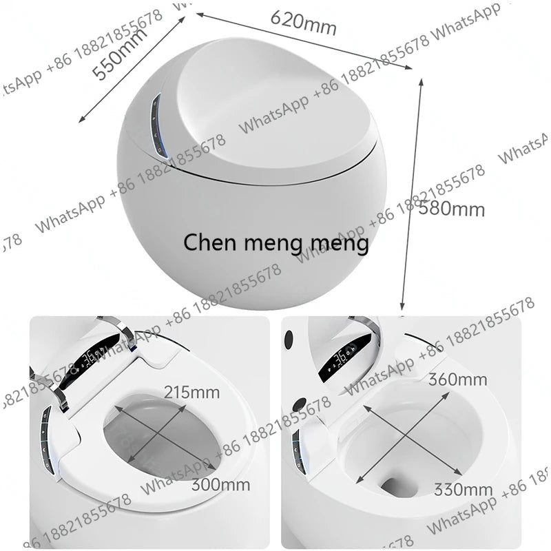 D132 Smart Toilet Bidet with Auto Flush Heated Seat Warm Water Sprayer Deodorizer Air Dryer Remote Control Intelligent LED Displ
