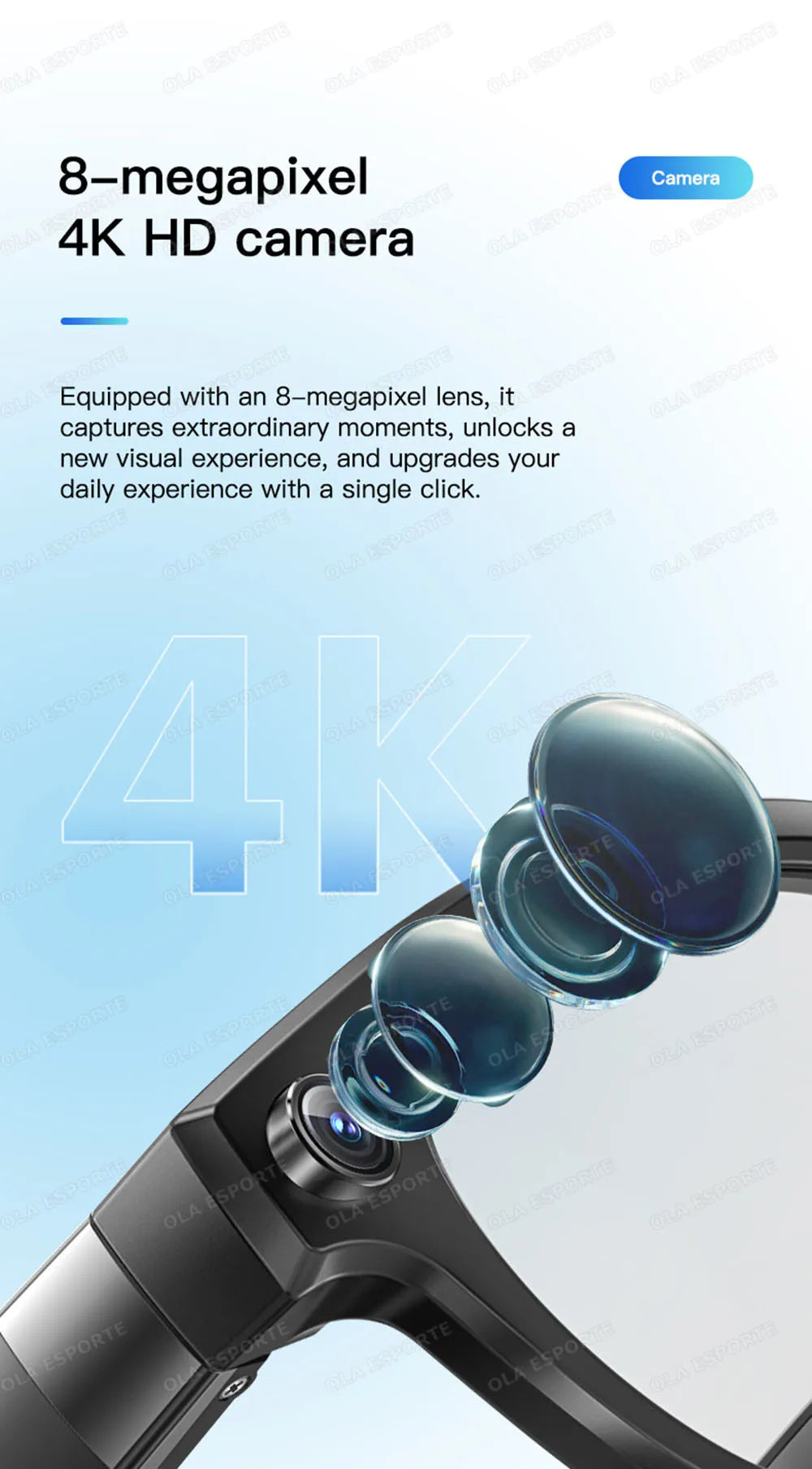 New AI Smart Glasses 4K HD Camera 32GB Memory BT Call Voice Assistant Translate Touch Control Music Player sunglasses Men Women