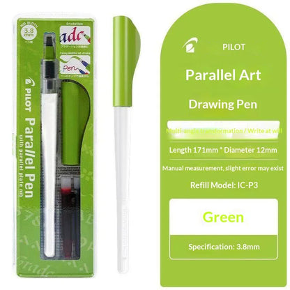 Original PILOT FP3-15-SS Parallel Pen Multi Sizes Flat Tip Calligraphy Fountain Pen Practice Gothic Italic Hand Lettering Suppli
