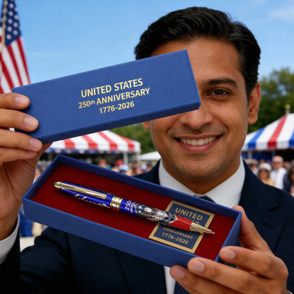250th Anniversary Commemorative Ballpoint Pen with Gift Box Collector Pen for Patriot History Enthusiast Works Daily Use