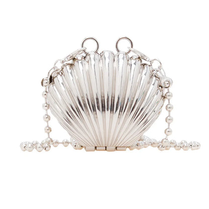 Golden Silver Evening Bag Handbag Luxury Designer Shoulder Crossbody Bags Party Wedding Clutch Mini Heart Pattern Shell Purse