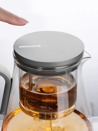 Samadoyo-Magnetic Switch Tea Pot, High-End Tea Set, Tea Water Separator, Household Tea Making Tool, Heat-Resistant Glass Tea Dis
