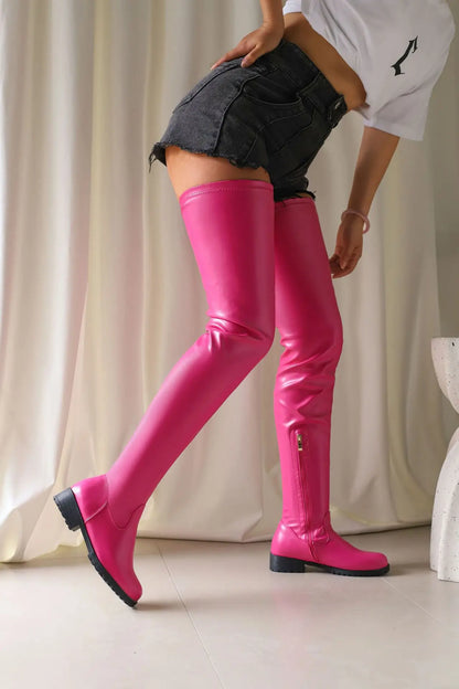 Winter New Plus Size 48 Women's Over The Knee Boots Thick Heel Long Tube Boots Platform Shoes