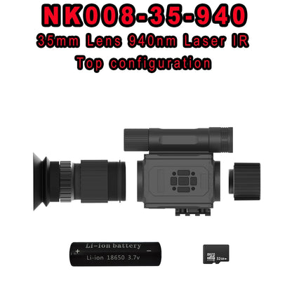 Megaorei NK008 940NM Laser IR Monocular Cross-Border Monocular Infrared Night Vision Telescope with Low Light Level & Battrery