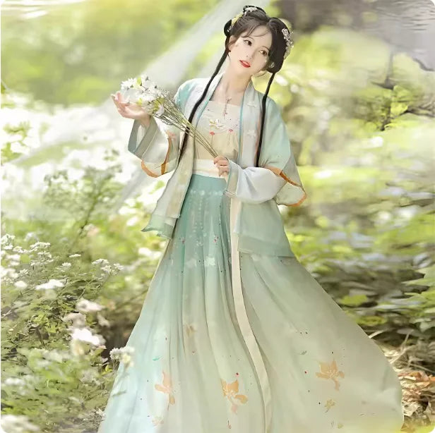 Vintage Party Fairy Dress Print Ethnic Style Stage Hanfu Dress Cosplay Costumes Traditional Chinese Clothing for Women Clothes