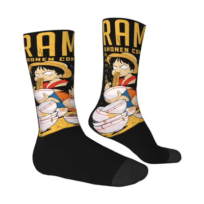 Fashion Men's Socks Harajuku Tony Tony Choppers Sock Luffys Zoros Trafalgar Law Anime Women's Socks Spring Summer Autumn Winter