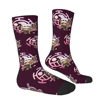 Fashion Men's Socks Harajuku Tony Tony Choppers Sock Luffys Zoros Trafalgar Law Anime Women's Socks Spring Summer Autumn Winter