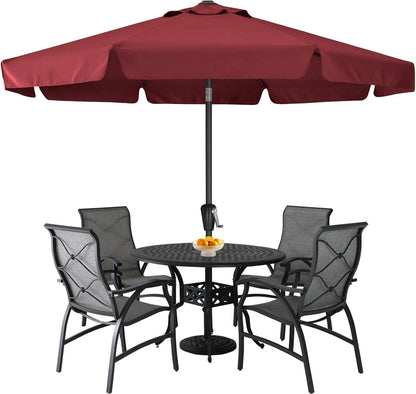 Patio Umbrella 9ft, Outdoor Table Umbrella with Push Button Tilt and Crank, 8 Ribs Umbrella for Patio Pool Garden Deck