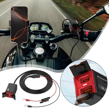 Premium Motorcycle USB C Fast Charger PD+QC3.0 60W Socket Charger Phone Cell 12V/24V Adapter Waterproof Vehicle-Mounted C T C9S6