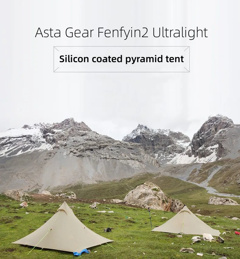 ASTA GEAR Fengyin2 Pyramid Tent Outdoor Ultralight 20D nylon Tent Camping Windproof Hiking Backpacking