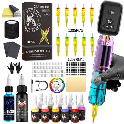 TRO Tattoo Kit Lightweight  Tattoo Pen Kit For Permanent Makeup Tattoo Machine Kit Wireless Tattoo Power Supply Tattoo Kit