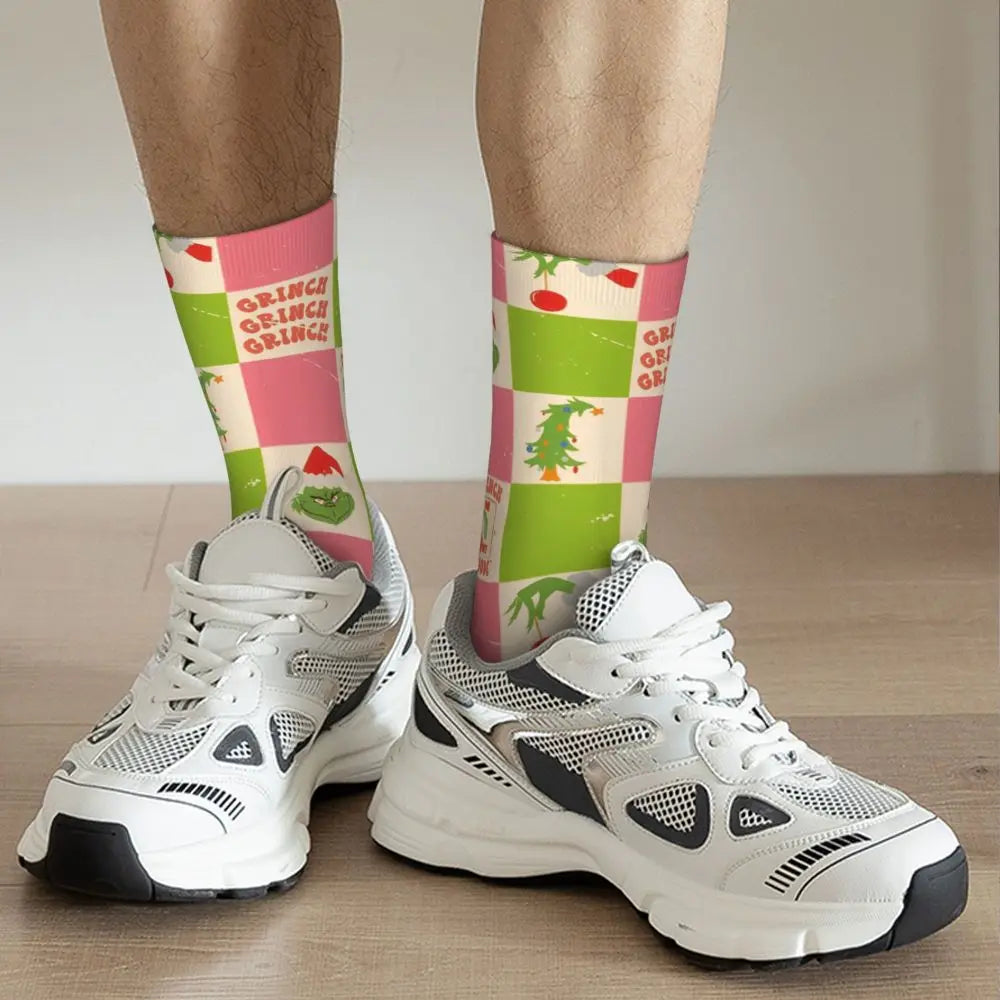 Cartoon Grinchh Xmas Socks Men's Women's Funny Happy Christmas Socks Hip Hop Spring Summer Autumn Winter Socks Gift