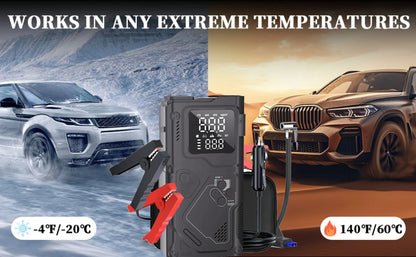 YINGBOOST Car Jump Starter with Air Pump Peak 5000A Booster &150PSI Tire Inflator with DC Power Cord Power Bank 400LM LED Light