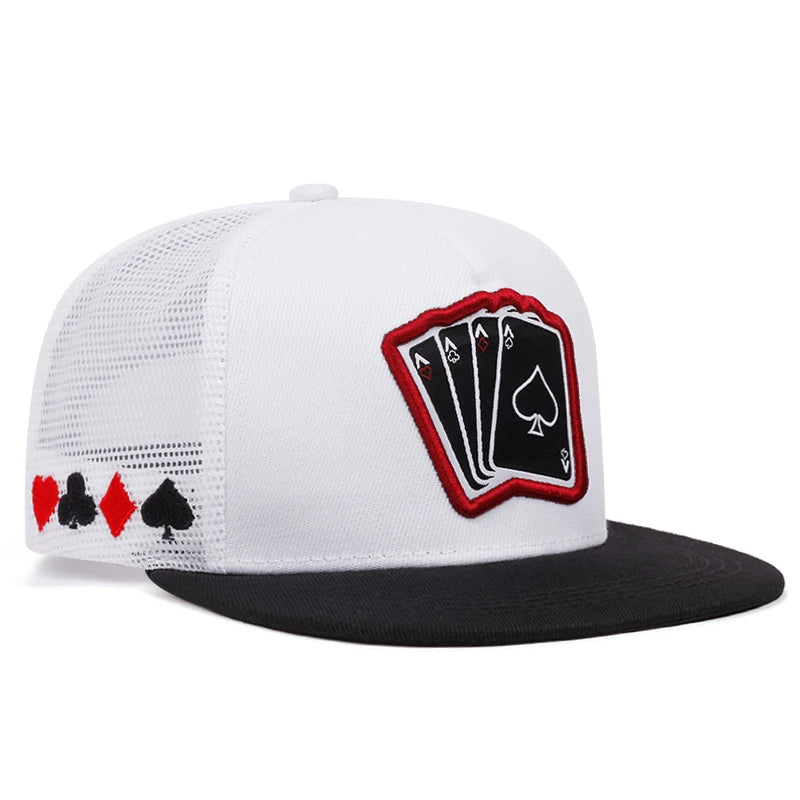2024 New Fashion Hip Hop Cap Men Women Adjustable Playing Card Embroidered Baseball Caps Outdoor Sun Hat Unisex Snapback Hats