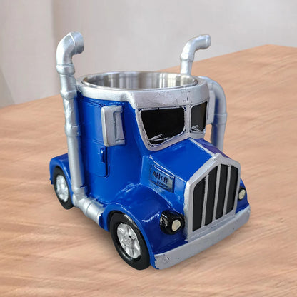 Semi-Truck Coffee Mugs 200-250ml Stainless Steel Creative Truck Coffee Cup Resin Coffee Mug Gifts for Coffee & Truck Lovers
