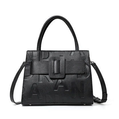Genuine Leather Letter Bag for Women, Handbag and Crossbody Bag, 2025 New Trendy Women's Bag, Elegant and High-End Motorcycle Bag