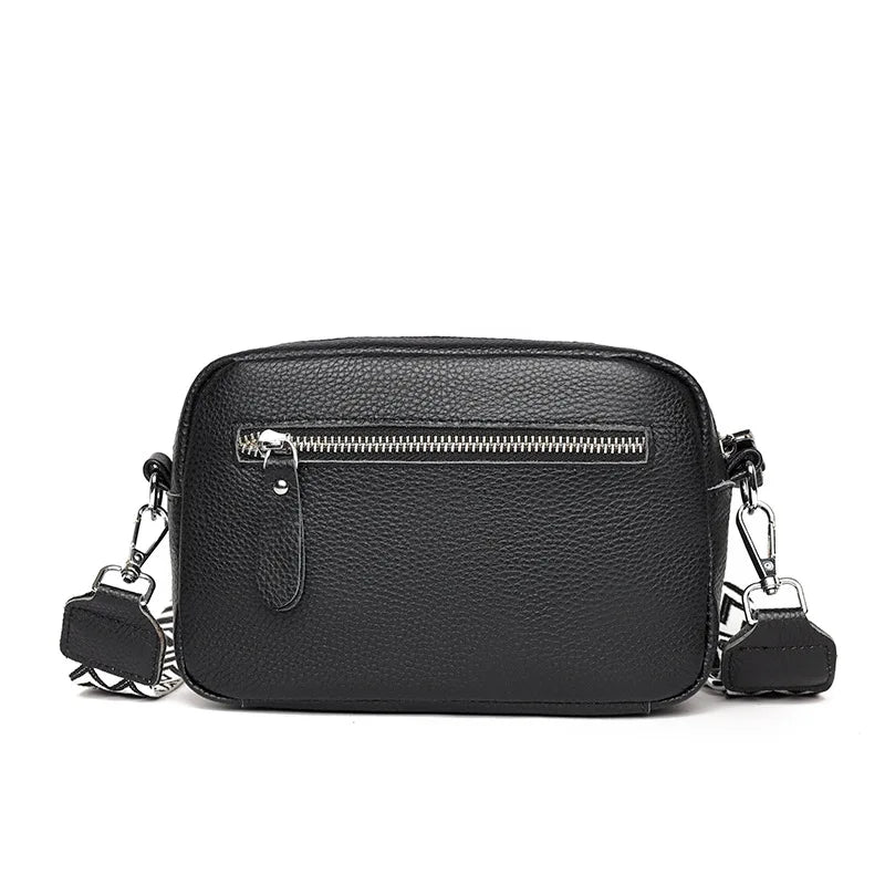 Genuine Leather Handbag For Women Crossbody Bag For Daily Commute Multi Compartment Zipper Shoulder Bag