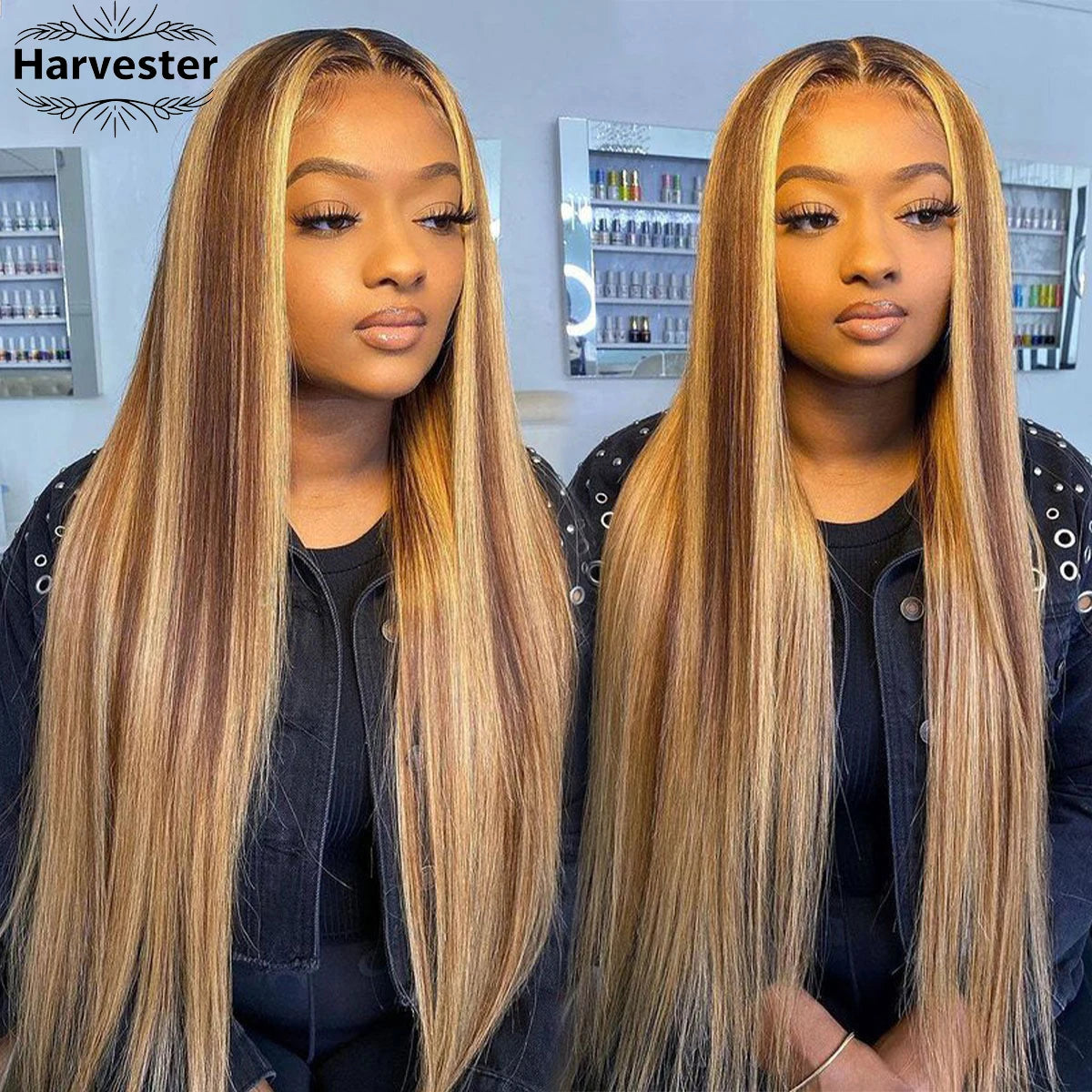 13x4 13x6 HD Lace Front P427 Highlight Bone Straight Human Hair Wigs 200 Density Brazilian  Honey Blonde Colored Human Hair Wigs