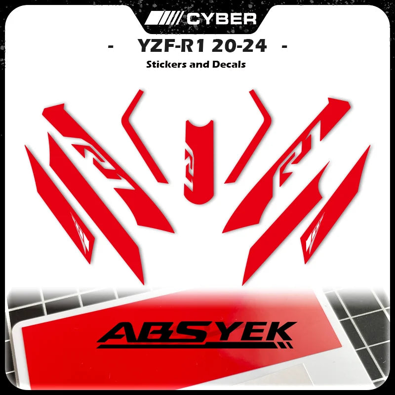 Fairing Shell Sticker Decal Hollow Line Design Front Full Vehicle Sticker All Logos For YAMAHA YZFR1 YZF-1000 R1 2020-2023