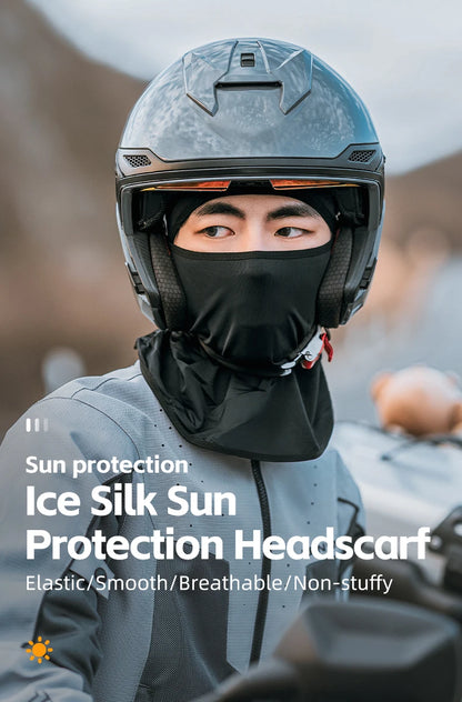 ROCKBROS Summer Ice Silk Cycling Mask Caps Outdoor Sun Protection Sports Motorcycle Cool Full Face Bicycle Mask Bike Scarf Mask