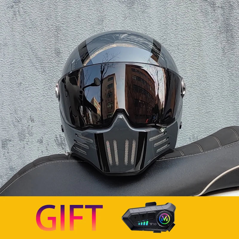 Retro motorcycle helmet Casco cruising motorcycle rider modular helmet full helmet with Bluetooth earphones included ORZ-728