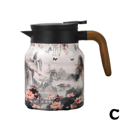 Chinese Style Teapot Steel Tea Kettle Blue and White With Tea Tea Design Maker Porcelain Kettle 1000ml Filter Water K1T4