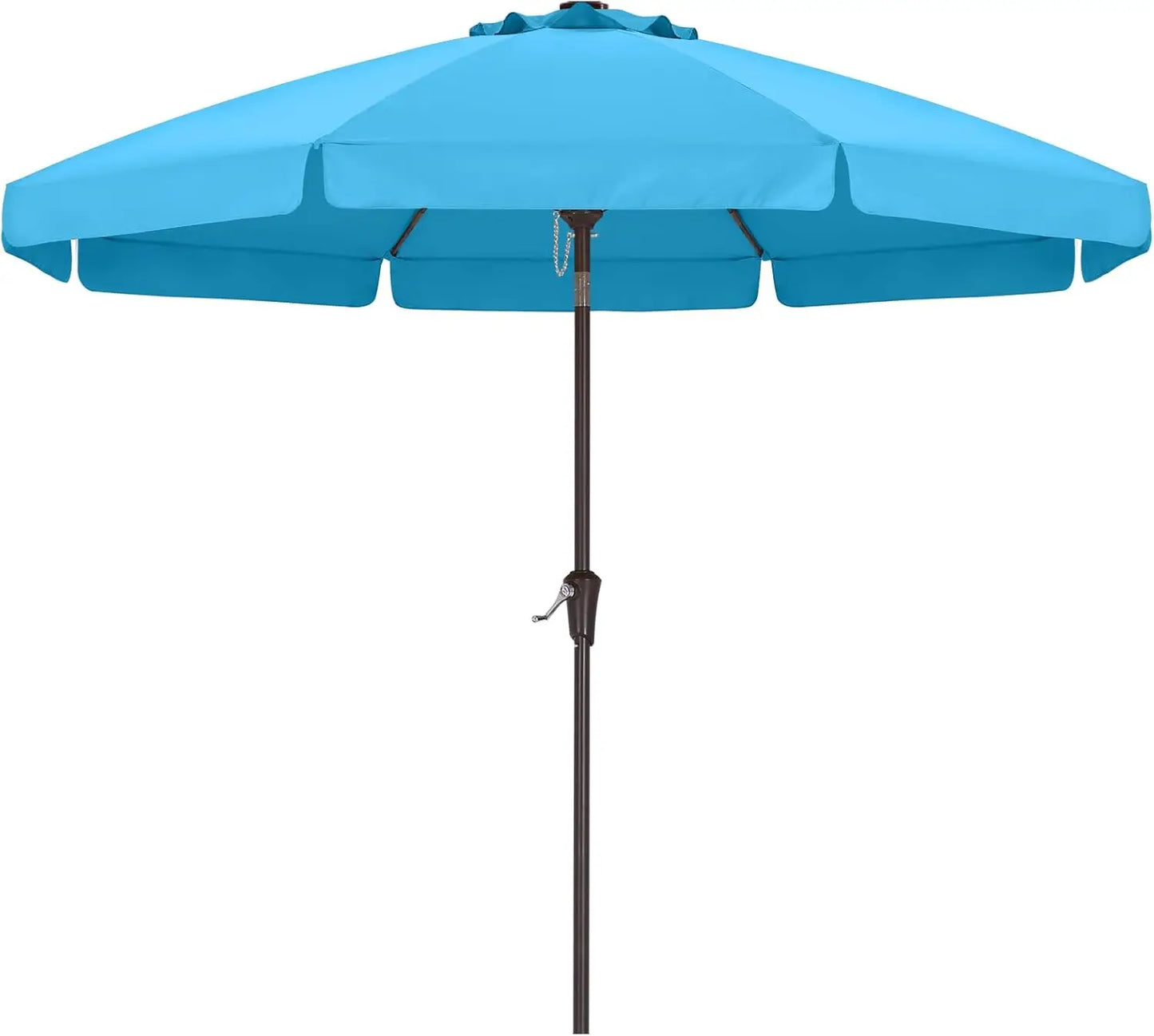 Patio Umbrella 9ft, Outdoor Table Umbrella with Push Button Tilt and Crank, 8 Ribs Umbrella for Patio Pool Garden Deck