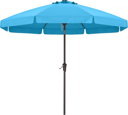 Patio Umbrella 9ft, Outdoor Table Umbrella with Push Button Tilt and Crank, 8 Ribs Umbrella for Patio Pool Garden Deck