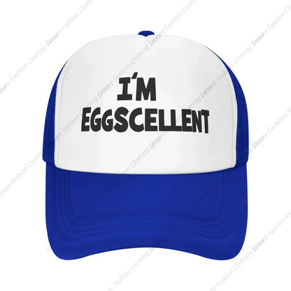 I'm Eggscellent Baseball Hats for Men Women Adjustable Dad Trucker Hat Outdoor Daily Leisure Caps