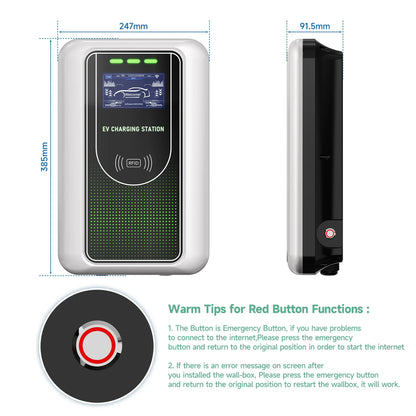 AFYEEV Type2 EV Charger 32A 7.6KW Charging Station Car Charger 11KW 22KW 3Phase EVSE Wallbox APP Bluetooth WiFi Remote Control