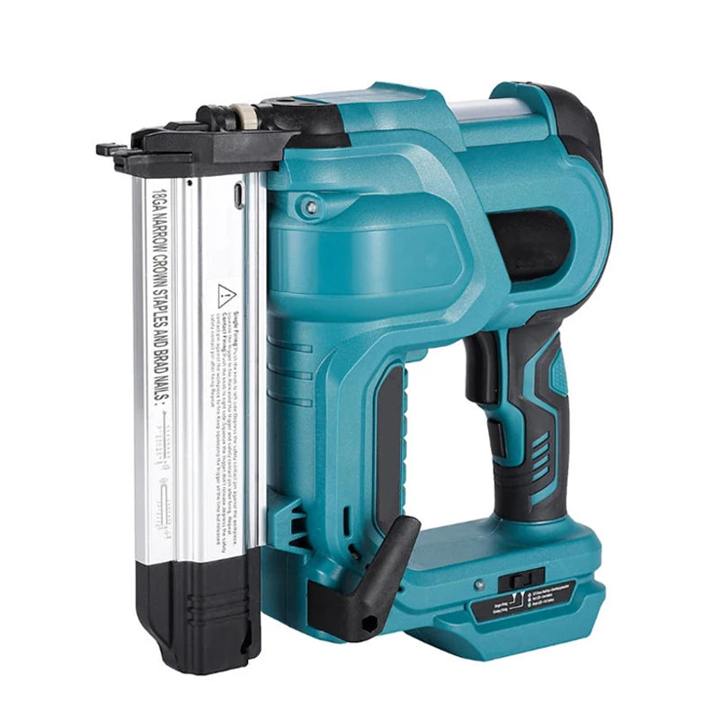 Brad Nailer Electric, 2-in-1 18G Nail Gun & Staple Gun for Woodworking, Flooring, Roofing and Upholstery Straight/N-Shape Nails