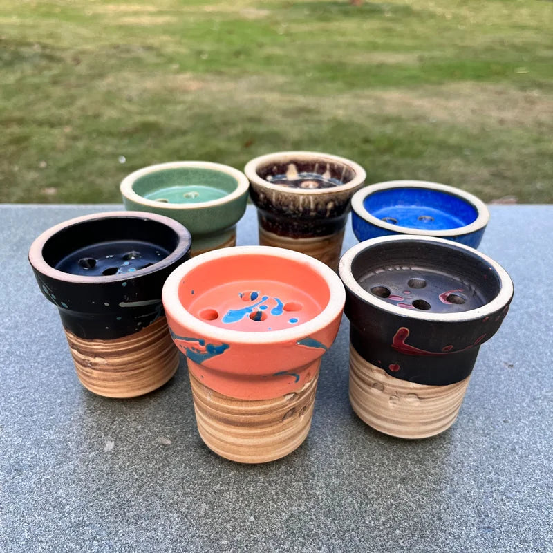 7 Holes Ceramic Tobacco Bowl for Shisha Hookah Chicha Cachimbas Nargile Smoking Accessories