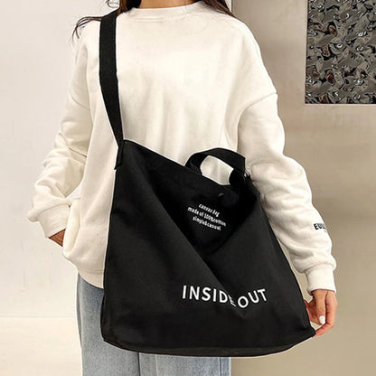 High Quality Canvas Men and Women Simple Cross-body Bag Wash Canvas Thick Handbag Large Capacity Arts Students Package Satchel