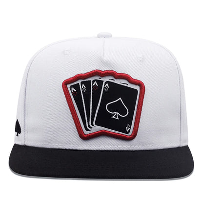 2024 New Fashion Hip Hop Cap Men Women Adjustable Playing Card Embroidered Baseball Caps Outdoor Sun Hat Unisex Snapback Hats