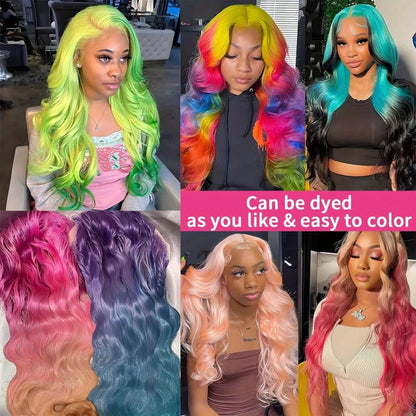 13x4 13x6 Body Wave Blonde Lace Front Wig 613 Human Hair Pre Plucked 250% Density HD Transparent Lace Frontal Wig 100% Human Wig