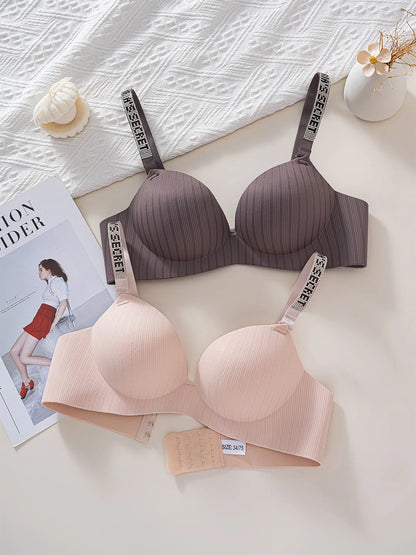 Shantou Seamless Bra Nylon Fabric Comfortable No Steel Ring Strap Underwear Women Gather Small Chest Look Big Sexy Bra