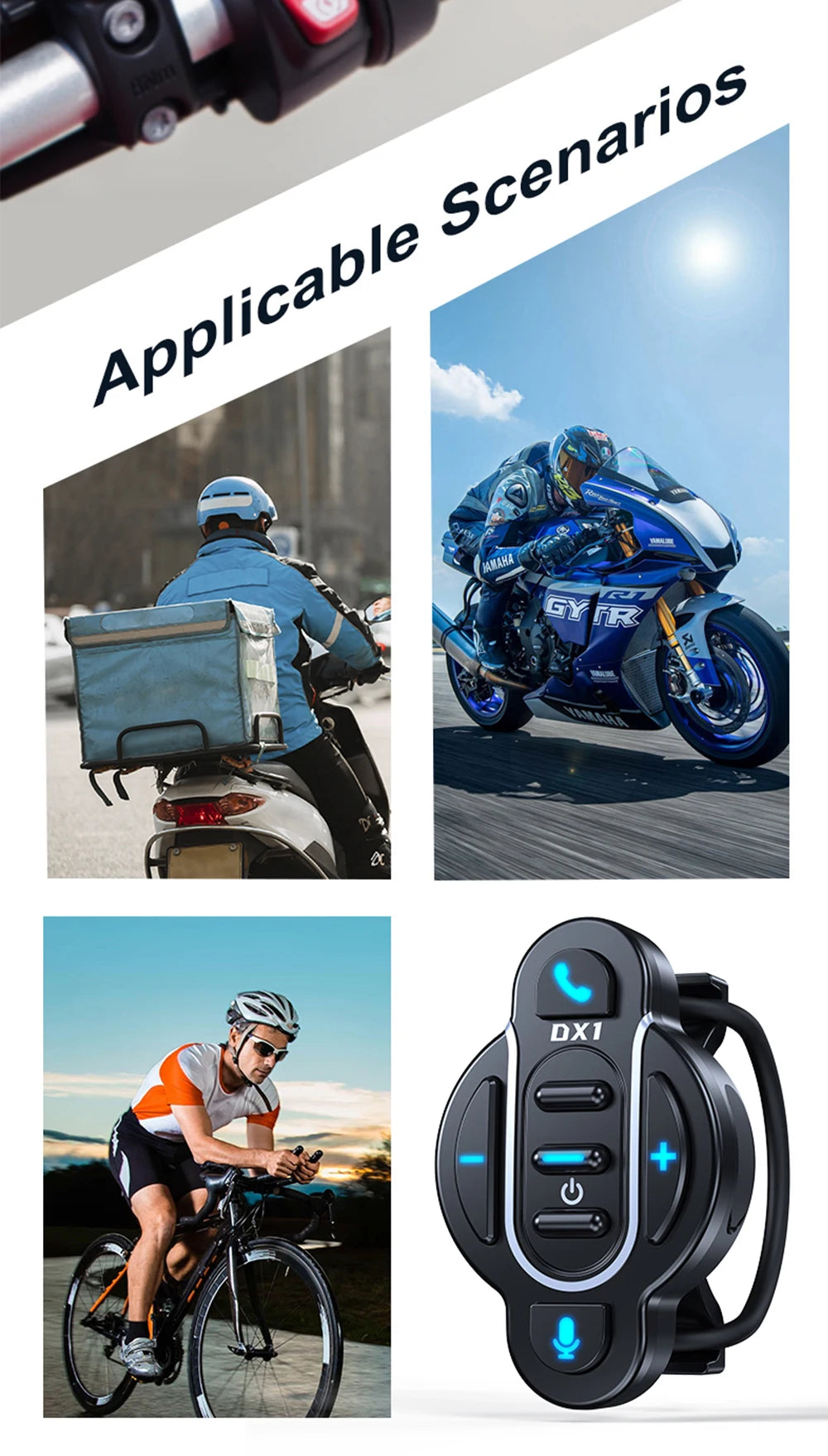 New Smart Wireless Remote Control Bluetooth 5.4 Media Controller Waterproof for Helmet Earphone Motorcycle Bike Handlebar