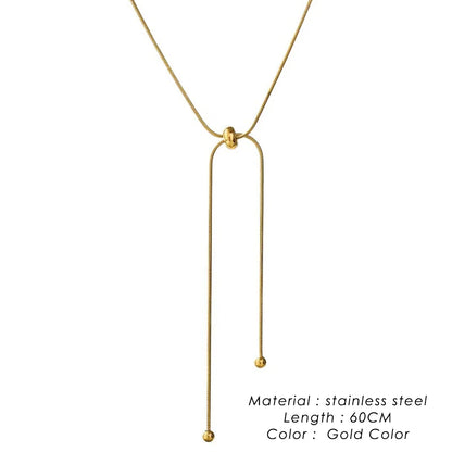 Korean Adjustable Stainless Steel Necklace for Women High Quality Design Gold Color Snake Chain Jewelry Wholesale Dropshipping