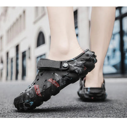 Men'S Breathable Casual Sandals Summer New Soft-Sole Non-Slip Comfort Outdoor Beach Shoes Fashion Youth Dual-Use Sports Slippers