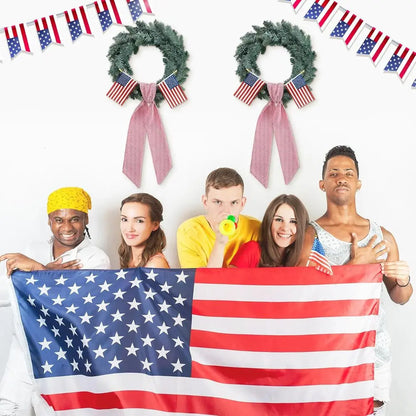 Patriotic Wreath Sashes with American Flags for 250th Anniversary July 4th Celebrations