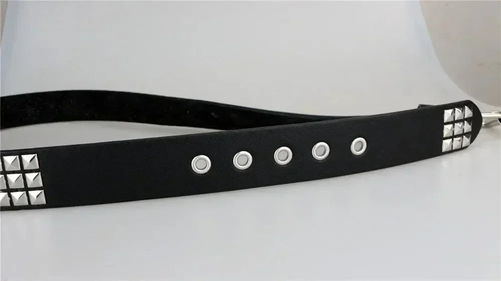 2025 New Square Bead Rivet Belt Metal Pyramid Belt Men and Women Punk Hardware Jeans Belt Y2K Belt Designer Belt Women's Belts