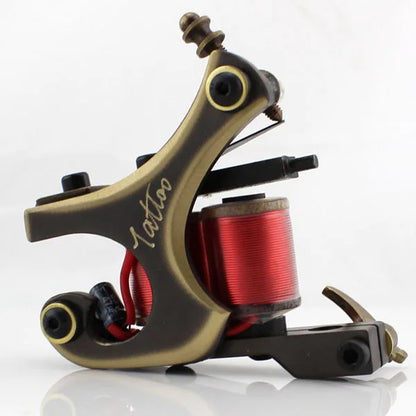 Professional Copper Tattoo Machine 10 Wraps Coils Frame Liner Shader Tattoo Gun Permanent Makeup Body Art Tatto Equipment