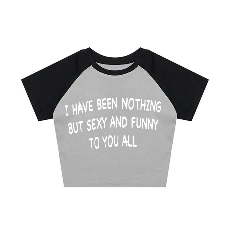 Japanese 2000s Style Y2k Crop Top Sexys T-shirt Vintage Goth Letter Summer Woman Korean Popular Streetwear Tanks & Camis Clothes