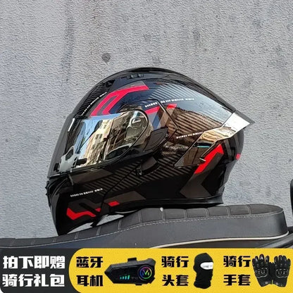 Motorcycle Helmet Full Face Racing Motorbike Helmet with Double Sun Visor Women Man Flip Up Moto Helmets Capacete De Moto