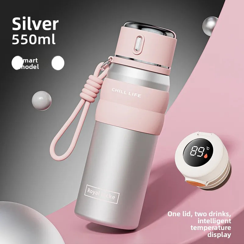 Dopamine all steel insulated cup 316 stainless steel high aesthetic water cup intelligent temperature display cup