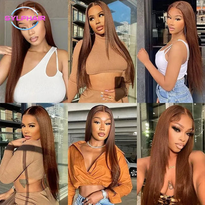 13x4 Chocolate Brown Lace Front Wigs Human Hair For Women 13x6 Hd Straight Lace Frontal Wig 4x4 5x5 Closure Human Hair Wig