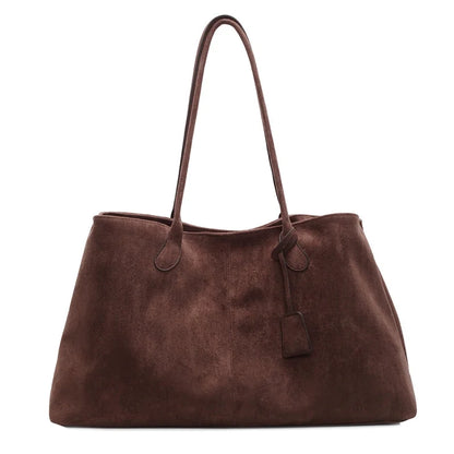 Elegant Shoulder Bag Pouch Suede Shoulder Bag Korean Style Storage Suede Handbag Suede Bucket Bag All-match Underarm Tote Bag