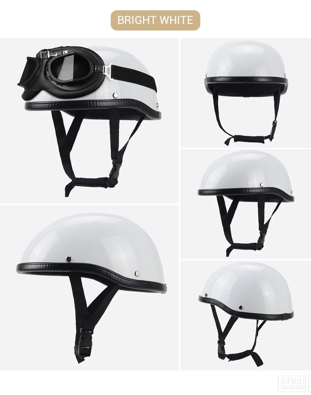 Motorcycle Helmet Half Face Helmet Capacete De Moto Retro Casco Moto German Vintage Moto Half Helmet Motorbike DOT Certification